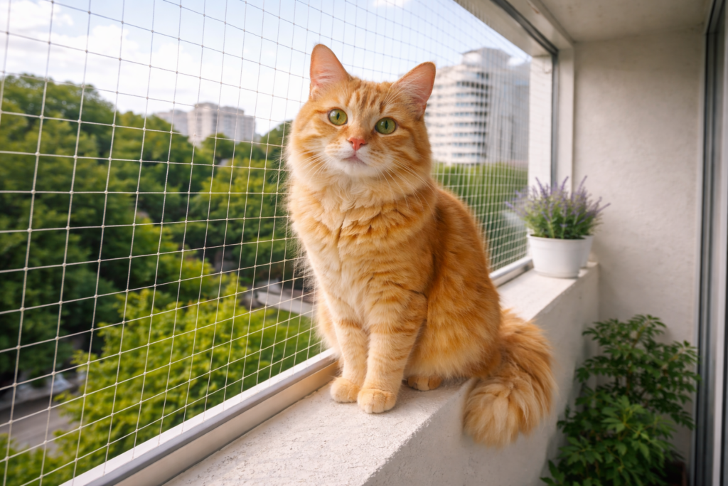 רשת לחתולים עשה זאת בעצמך