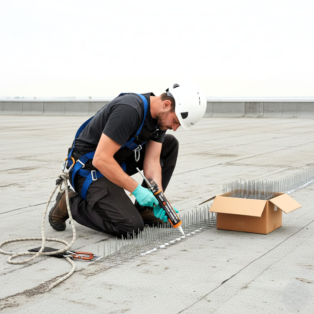 התקנת דוקרנים נגד יונים בגג